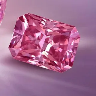 Fancy Pink Radiant cut lab grown diamond, 1.33 carat
